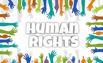 Das Foto zeigt den Schriftzug "Human Rights"