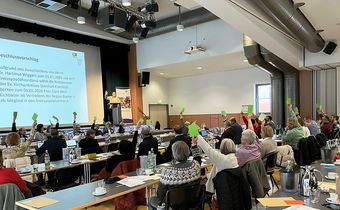 Blick in das RekenForum: Hier kam die Kreissynode zur Herbsttagung zusammen. Foto: Knorr