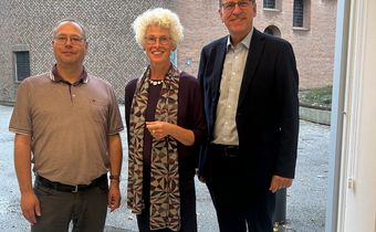Steuern in eine gemeinsame Zukunft (v.l.): Die Superintendenten Holger Erdmann (Kirchenkreis Münster), Imke Philipps (Kirchenkreis Steinfurt-Coesfeld-Borken) und André Ost (Kirchenkreis Tecklenburg). Foto: Axel Gehrmann