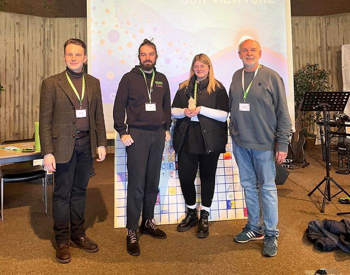 Die Delegierten aus dem Evangelischen Kirchenkreis Münster bei der Versammlung der Evangelische Jugend von Westfalen in Gemen