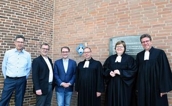 Auf dem Foto sieht man die Mitwirkenden am Himmelfahrtsgottesdienst: Carsten Haack, Werner Scharnowski, Stefan Querl. Holger Erdmann, Susanne Falcke und André Ost.