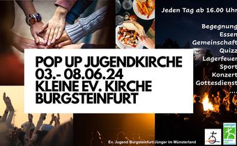Das Plakat zur Veranstaltung "Pop up Kirche"
